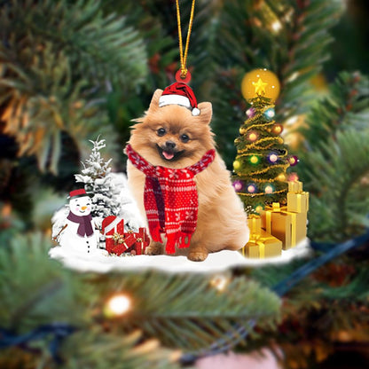 Pomeranian Christmas Ornament Christmas Tree Hanging Acrylic Ornament Gift - Best gifts your whole family