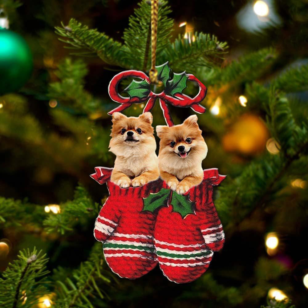 Pomeranian Inside Your Gloves Christmas Holiday-Two Sided Ornament Christmas 2022 Ornament Gift - Best gifts your whole family