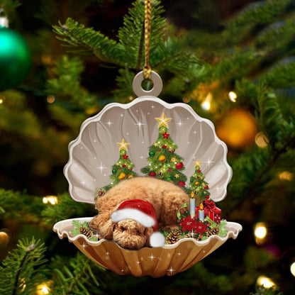Poodle-Sleeping Pearl In Christmas Two Sided Ornament - Best gifts your whole family