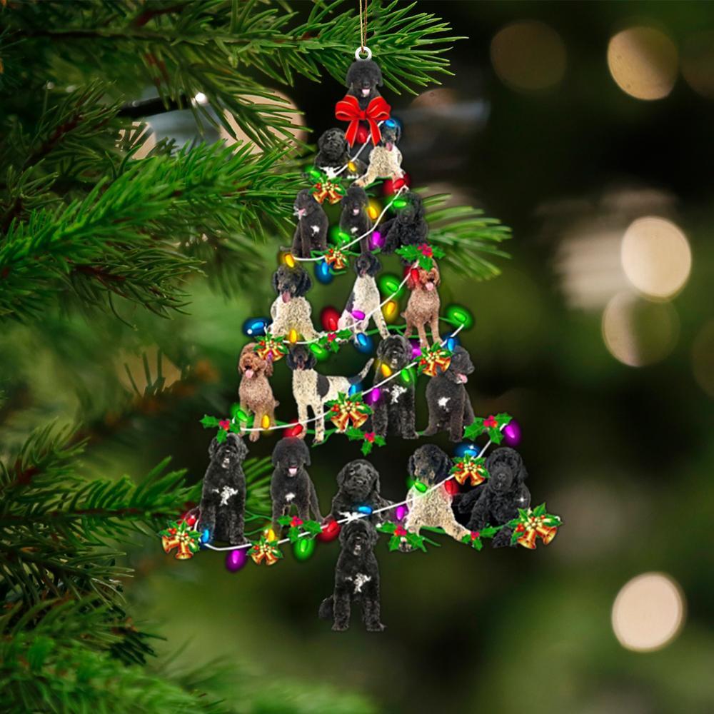 Portuguese Water Dog-Christmas Tree Lights-Two Sided Ornament - Best gifts your whole family