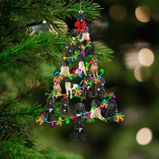 Portuguese Water Dog-Christmas Tree Lights-Two Sided Ornament - Best gifts your whole family