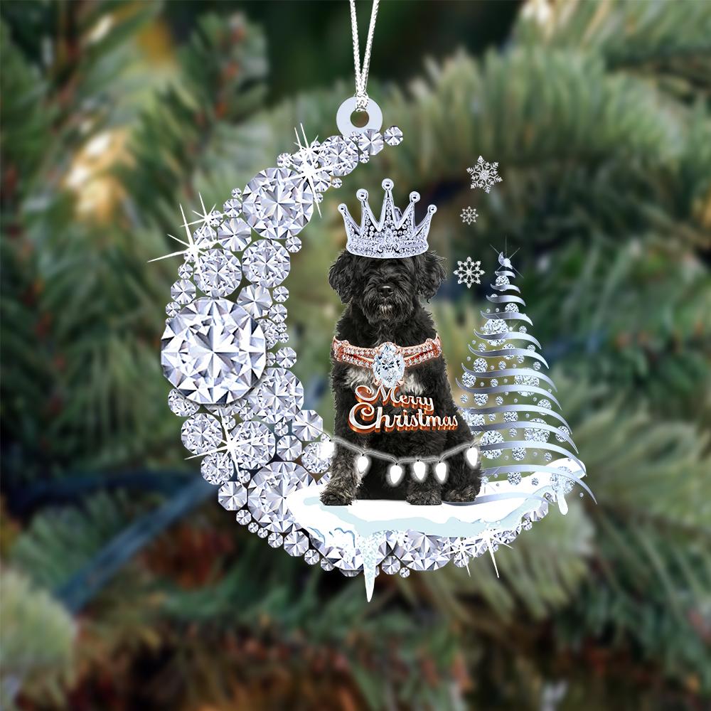 Portuguese Water Dog Diamond Moon Merry Christmas Ornament Christmas Decoration - Best gifts your whole family