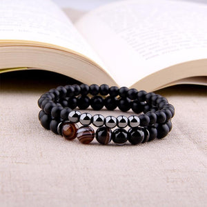 Balancing Hematite Agate Protection Black Onyx Beaded Bracelets