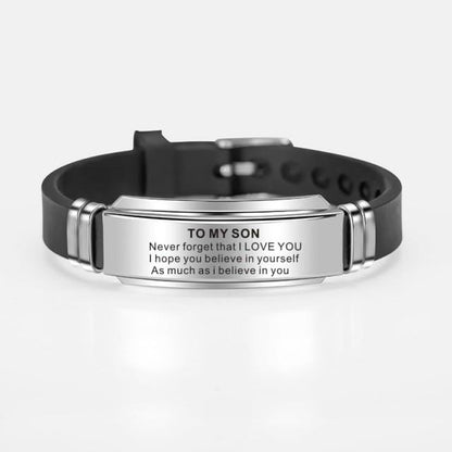 To My Son - Believe In Yourself Engraved Bracelet