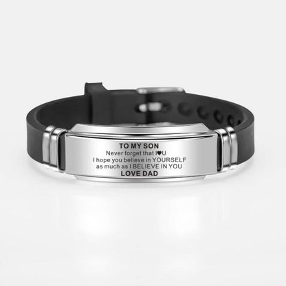 Dad To Son - Never Forget That I Love You Engraved Bracelet