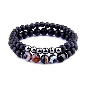 Balancing Hematite Agate Protection Black Onyx Beaded Bracelets