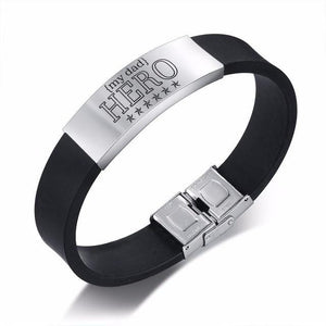 To My Dad - My Hero Engraved Bracelet