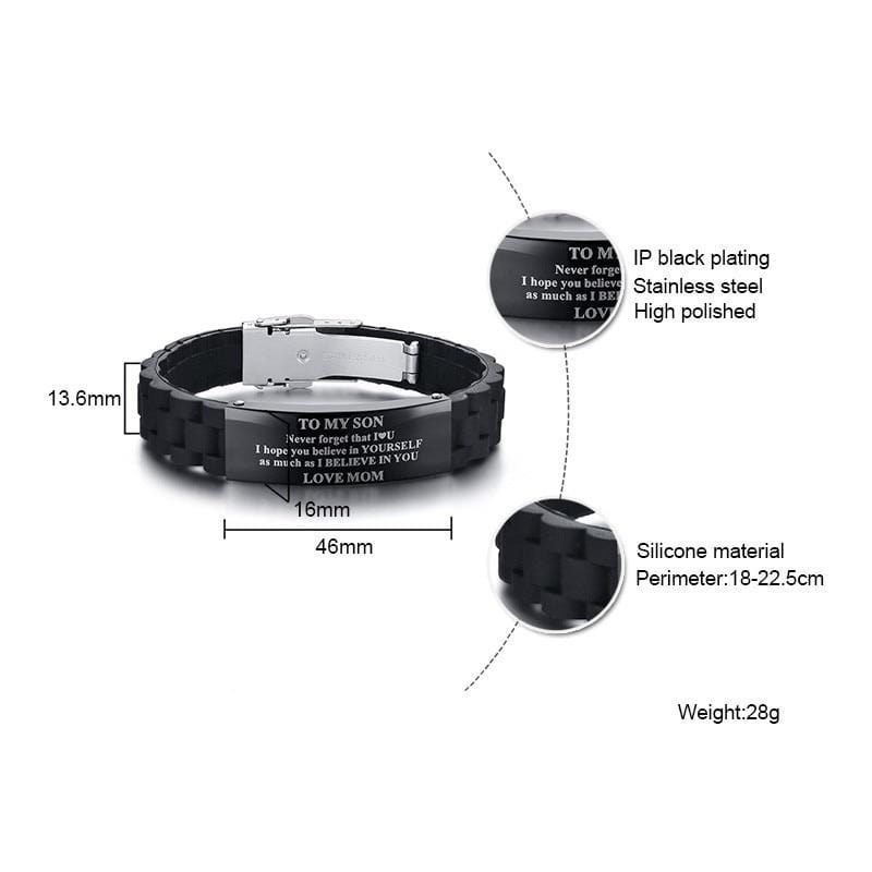 To My Son - I Believe In You Engraved Bracelet