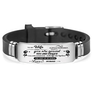 To My Wife - You Light Up My World Engraved Bracelet