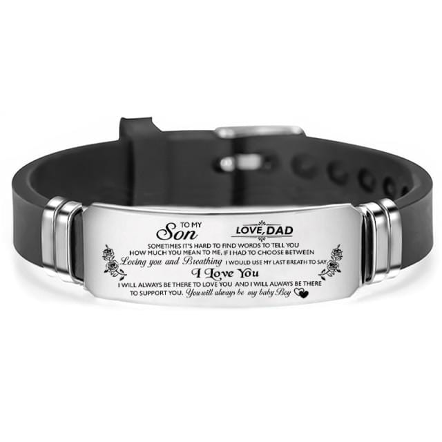 Dad To Son - I Love You Engraved Bracelet