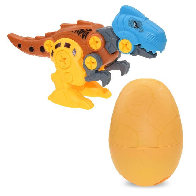 Dinosaur Design Screwing Block Puzzles Egg With Screw Driver Educational Children Toys Birthday Easter Gifts Boys Girls