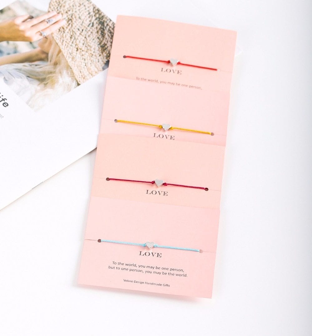 Mini Heart Friendship String Bracelet