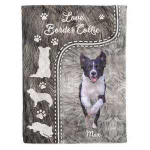 Love Border Collie personalized coffee blanket gifts custom christmas blanket