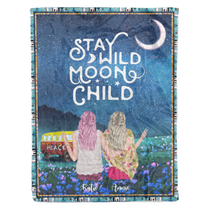 Stay Wild Moon Child personalized coffee blanket gifts custom christmas blanket