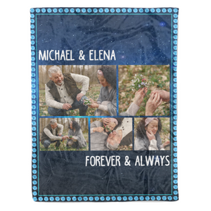 Our love is forever and always couple personalized Christmas fleece blanket - Merry Christmas customized family unique gift idea