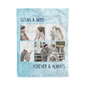 Our love is forever and always couple personalized Christmas fleece blanket - Merry Christmas customized family unique gift idea