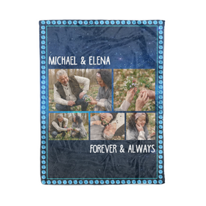 Our love is forever and always couple personalized Christmas fleece blanket - Merry Christmas customized family unique gift idea