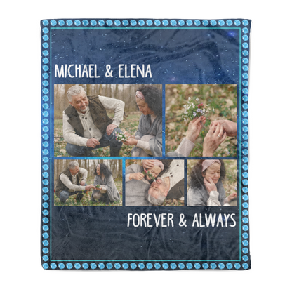 Our love is forever and always couple personalized Christmas fleece blanket - Merry Christmas customized family unique gift idea