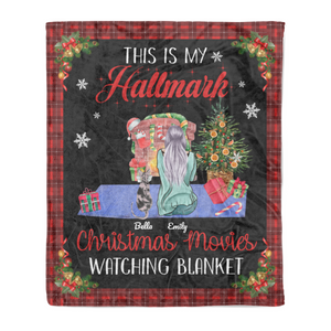 This is my Christmas movies watching blanket cat mom personalized fleece blanket gifts custom christmas blanket