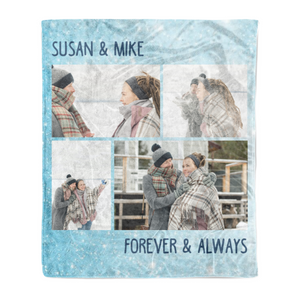 Our love is forever and always couple personalized Christmas fleece blanket - Merry Christmas customized family unique gift idea