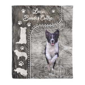 Love Border Collie personalized coffee blanket gifts custom christmas blanket