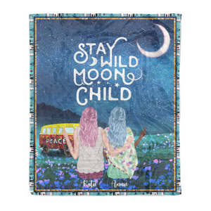 Stay Wild Moon Child personalized coffee blanket gifts custom christmas blanket