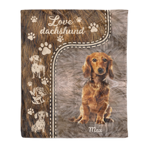 Love Dachshund personalized coffee dog blanket gifts custom christmas blanket