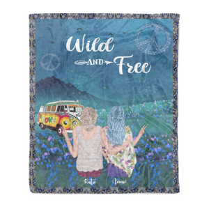 Wild And Free personalized coffee blanket gifts custom christmas blanket