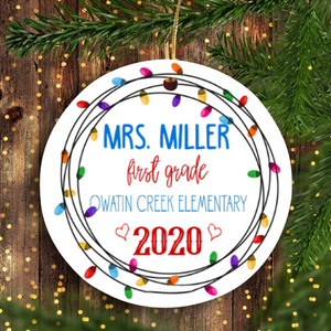 I will teach you in a room - Funny PERSONALIZED Teacher ceramic ornament 2020 Christmas unique family gift idea