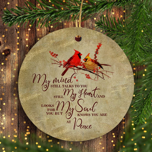 My Mind Still Talks To You And My Heart Still Looks For You Personalized Ornament, Xmas Dog & Cat Ornament, Christmas Memorial Family Gift Idea For Dog & Cat Lovers