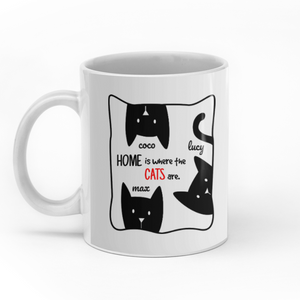 Home are where the cats are custom christmas mugs