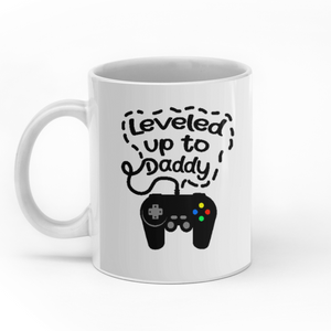 Leveled up to daddy personalised gift customized mug coffee mugs gifts custom christmas mugs