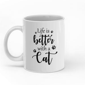 Life is better with a cat personalised gift customized mug coffee mugs gifts custom christmas mugs