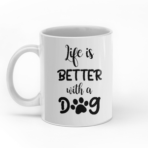 Life Is Better With A Dog personalized coffee mugs gifts custom christmas mugs