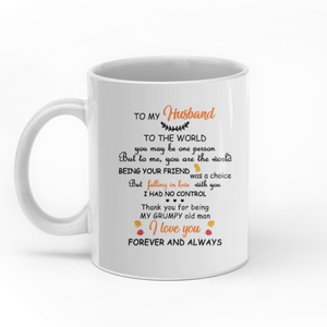 To My Husband Thank You For Being My Grumpy Old Man personalized coffee mugs gifts custom christmas mugs