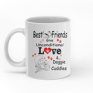 Best friends give inconditional love custom christmas mugs