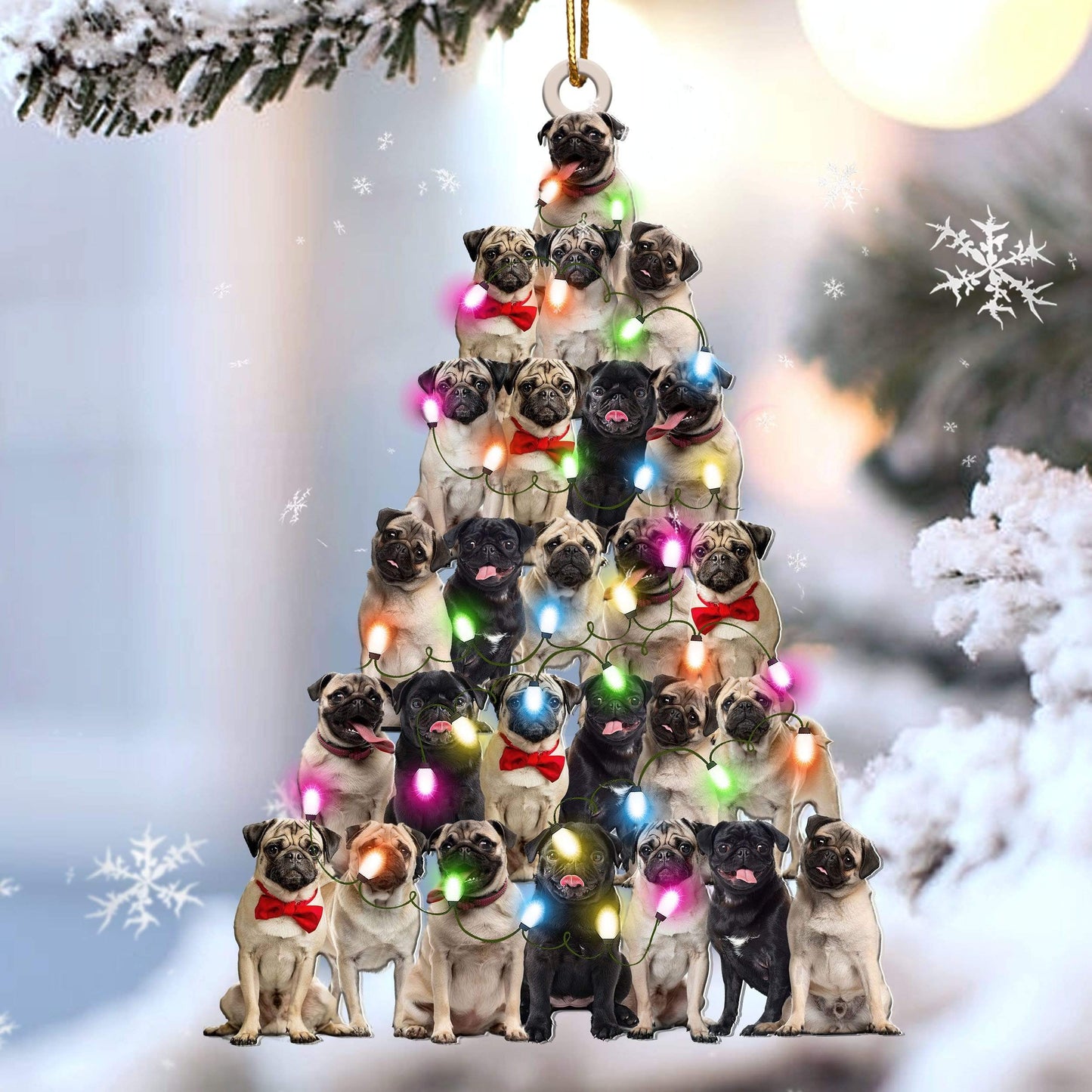 Pug Lovely Tree Gift For Pug Lover Gift For Dog Mom Ornament - Best gifts your whole family