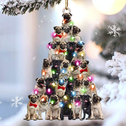 Pug Lovely Tree Gift For Pug Lover Gift For Dog Mom Ornament - Best gifts your whole family