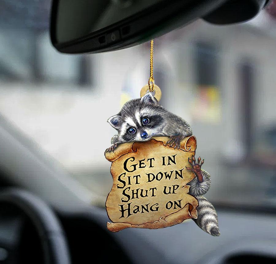 Raccoon Get In Raccoon Lover Two Sided Car Interior Ornament - Best gifts your whole family