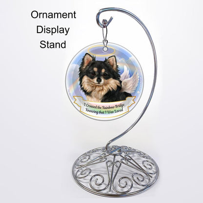 Rainbow Bridge Memorial-Chihuahua LH Black & Tan Porcelain Hanging Ornament - Best gifts your whole family
