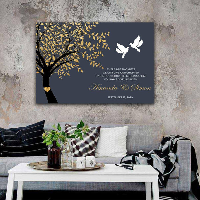 Parents wedding gift brides parents grooms parents mother of the groom, mother of bride wedding, Personalized Canvas