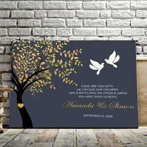 Parents wedding gift brides parents grooms parents mother of the groom, mother of bride wedding, Personalized Canvas