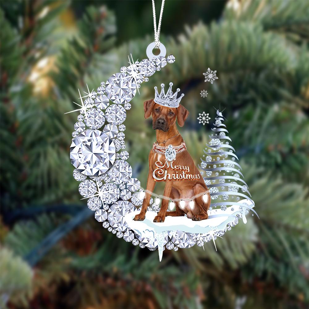 Rhodesian Ridgeback Diamond Moon Merry Christmas Ornament Christmas Gift For Dog Lover - Best gifts your whole family