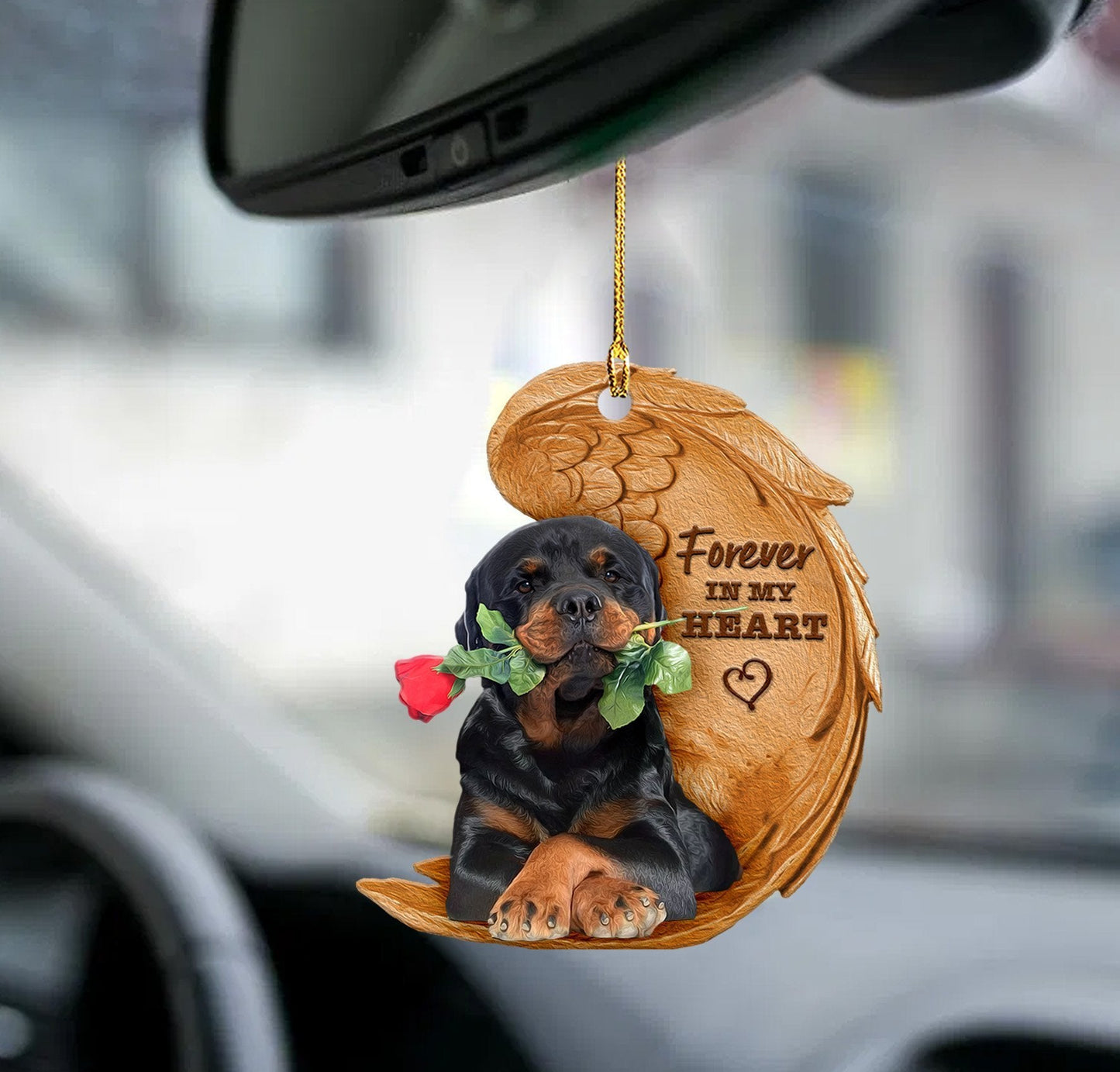 Rottweiler Forever In My Heart Rottie Hanging Ornament-2D Effect - Best gifts your whole family