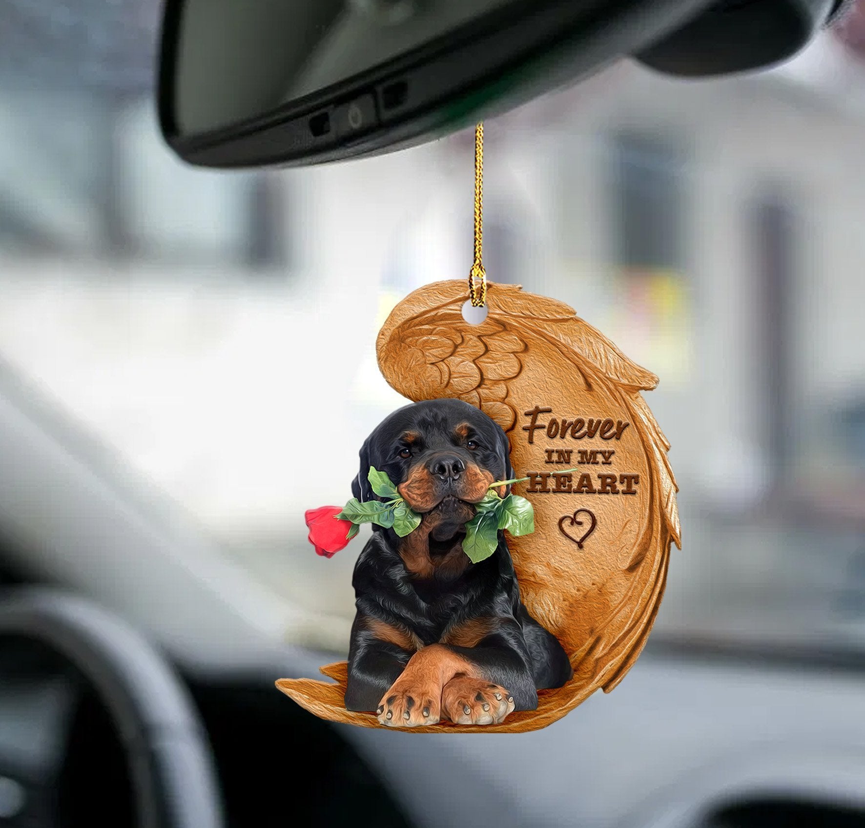 Rottweiler Forever In My Heart Rottie Hanging Ornament-2D Effect - Best gifts your whole family