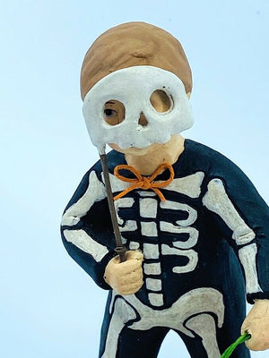 4.5 Bethany Lowe Trick Or Treat Grim Skeleton Boy Vntg Halloween Figurine Decor