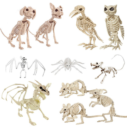 Halloween Skeleton Cat Dog Mouse Bat Prop Animal Bones Party Horror Decoration