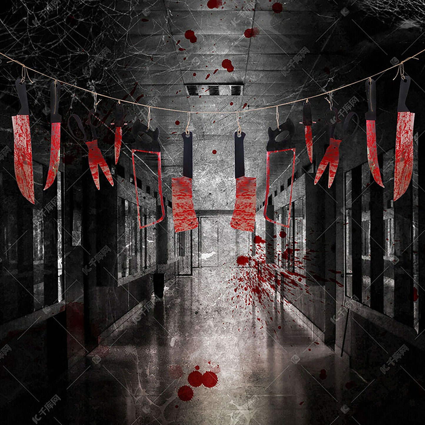 Halloween Hanging Bloody Knives Haunted Scary Horror Banner Props Party Decor US