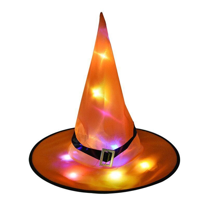Halloween Glowing Witch Hat LED Lights Props Outdoor Tree Hanging Party Decor US
