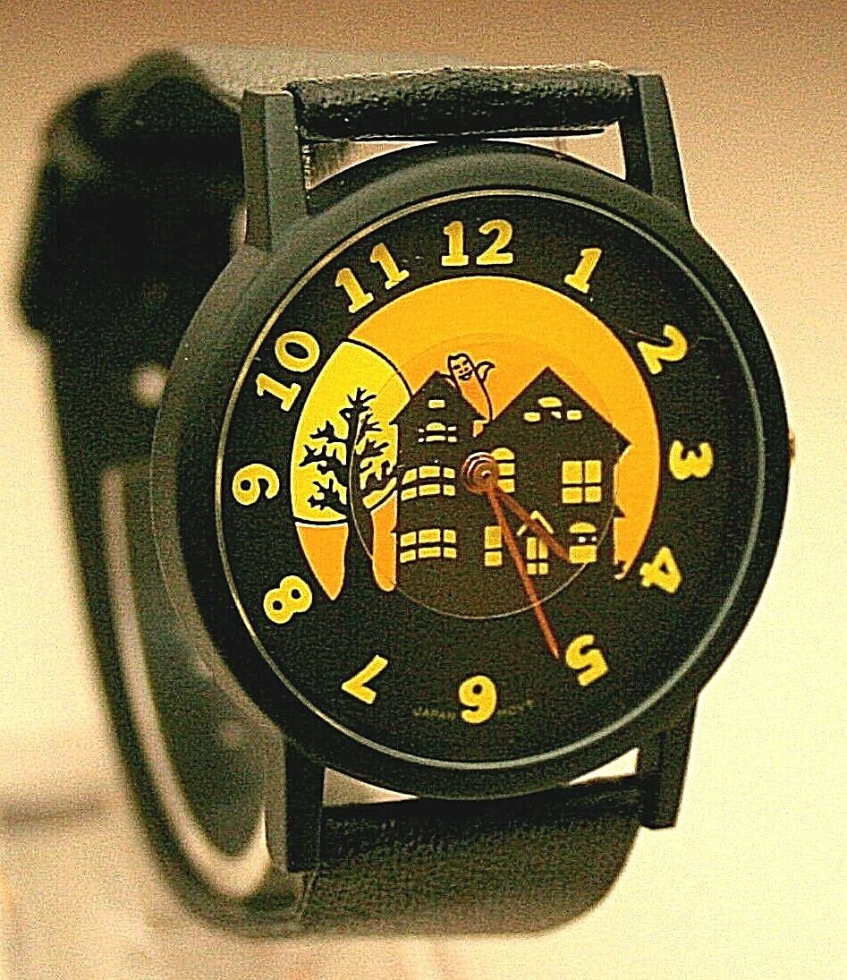 Vtg Halloween Haunted House Floating Ghost Mystery Dial Watch New NOS 1980's